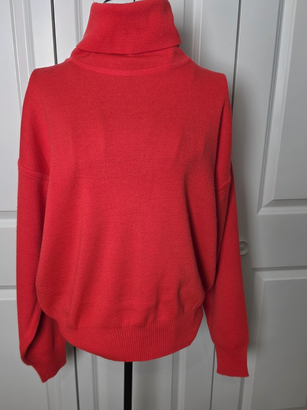 Vintage Obermeyer Red Wool Blend Ski Turtleneck Sweater L
